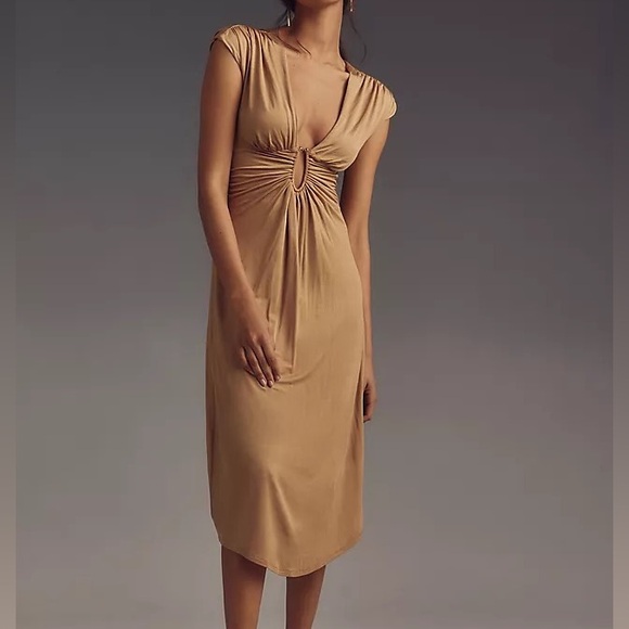 Anthropologie Dresses & Skirts - By Anthropologie V-Neck Ring Midi Dress-XL-NWT